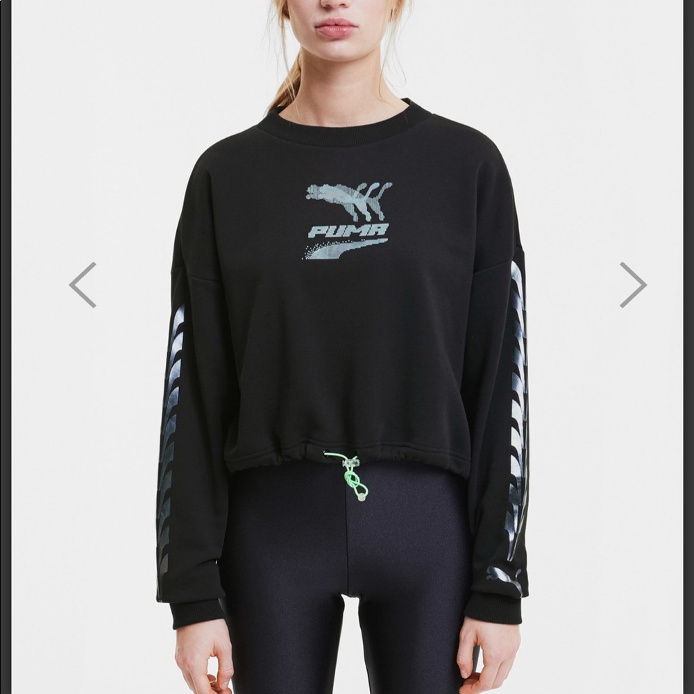 NWT Puma Evide Crew in Noir Holigraphic Crewneck